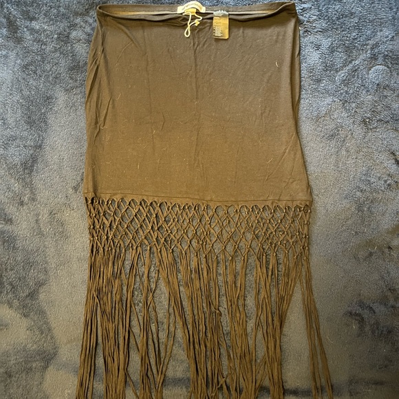 Cute Long Fringe lattice detail skirt - Picture 5 of 7